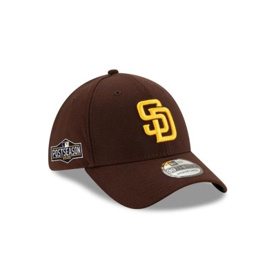 Black San Diego Padres Hat - New Era MLB Postseason Side Patch 39THIRTY Stretch Fit Caps USA5047618